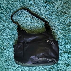 Tignanello black leather handbag